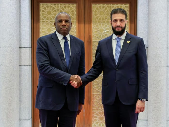 Suriye Cumhurbaşkanı Şaraa İngiltere Dışişleri Bakanı Lammy'yi kabul etti
