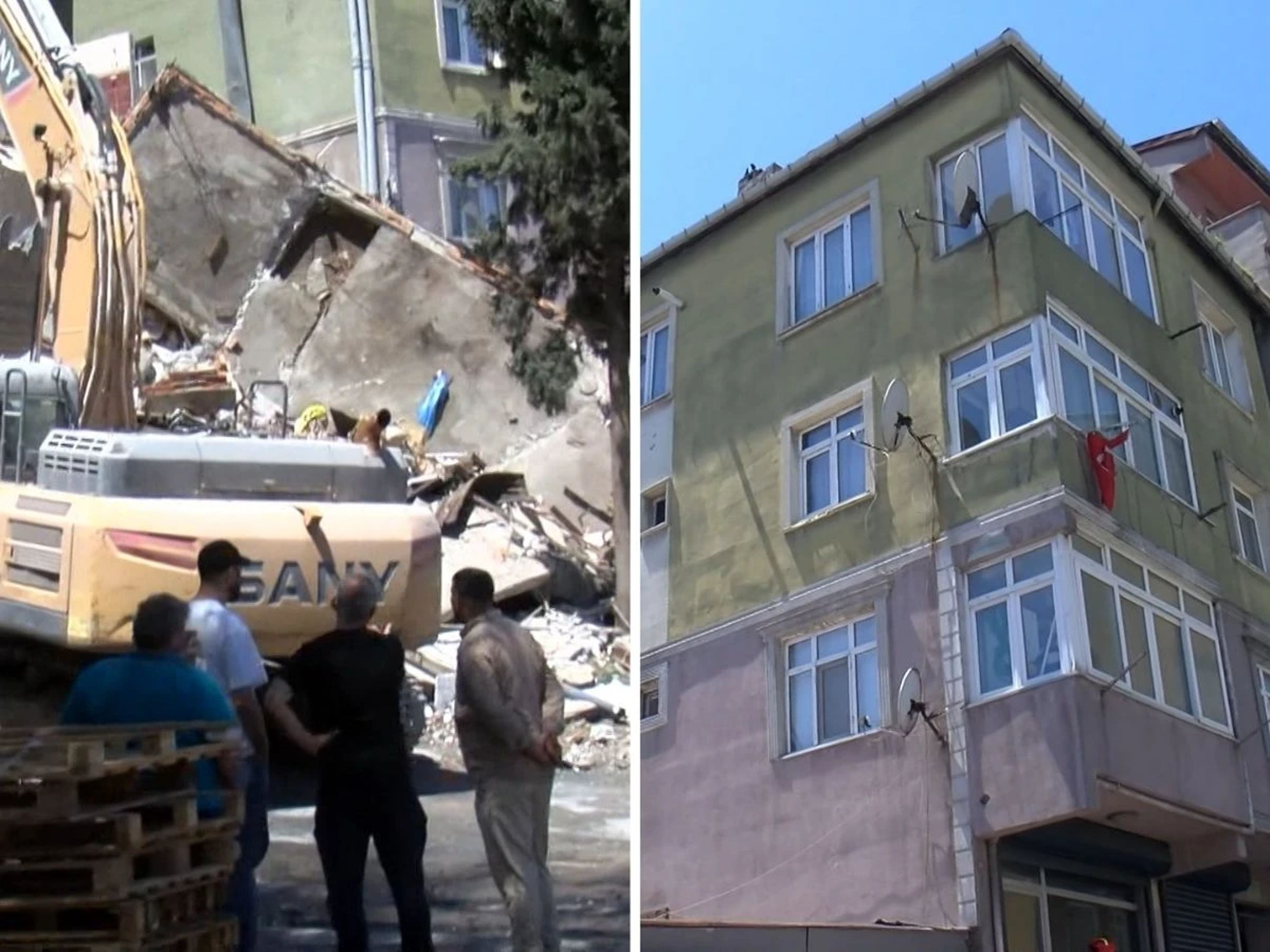 İstanbul’da kentsel dönüşüm faciası! Bina yandaki apartmanın üzerine böyle çöktü: Canımızı zor kurtardık