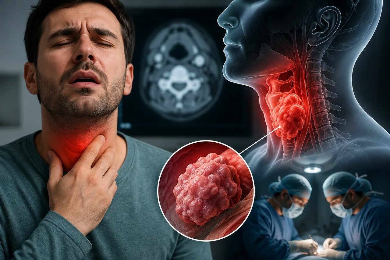 Nefes darlığı sandı, boğazından 10 santimetrelik tümör çıktı