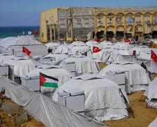 Gazze Şeridi'nde kurulan "Yıldız Tilbe Çadır Kenti"nin açılışı yapıldı