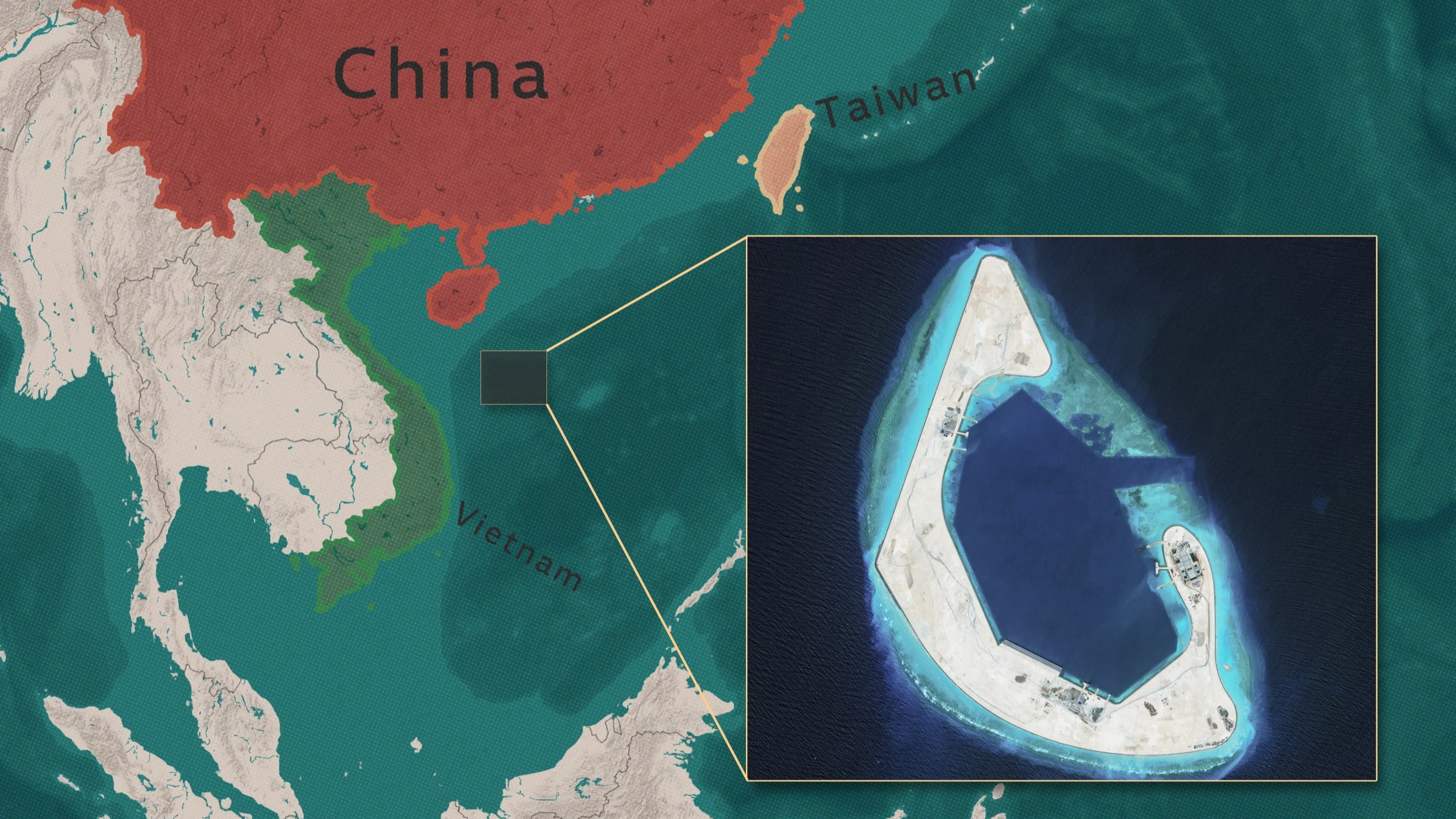 China Created a Man-Made Island for Its Largest Naval Base