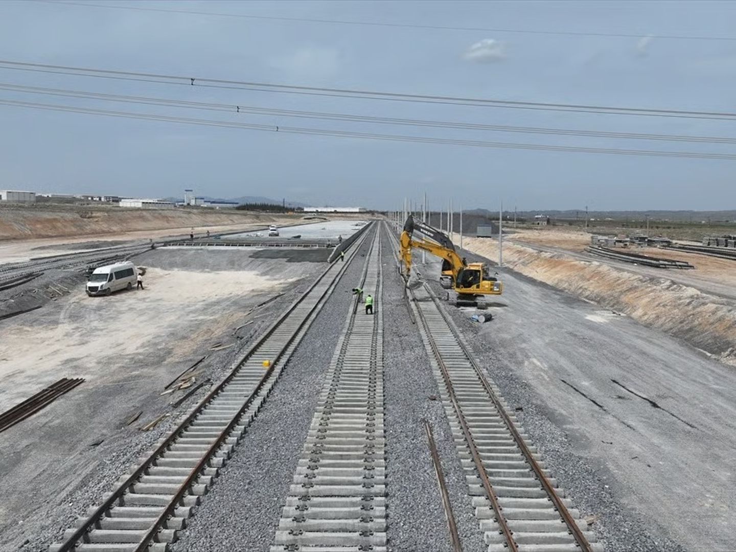 Kayseri'deki 20 milyon dolarlık demir yolu lojistik merkezinin yüzde 70'i tamamlandı