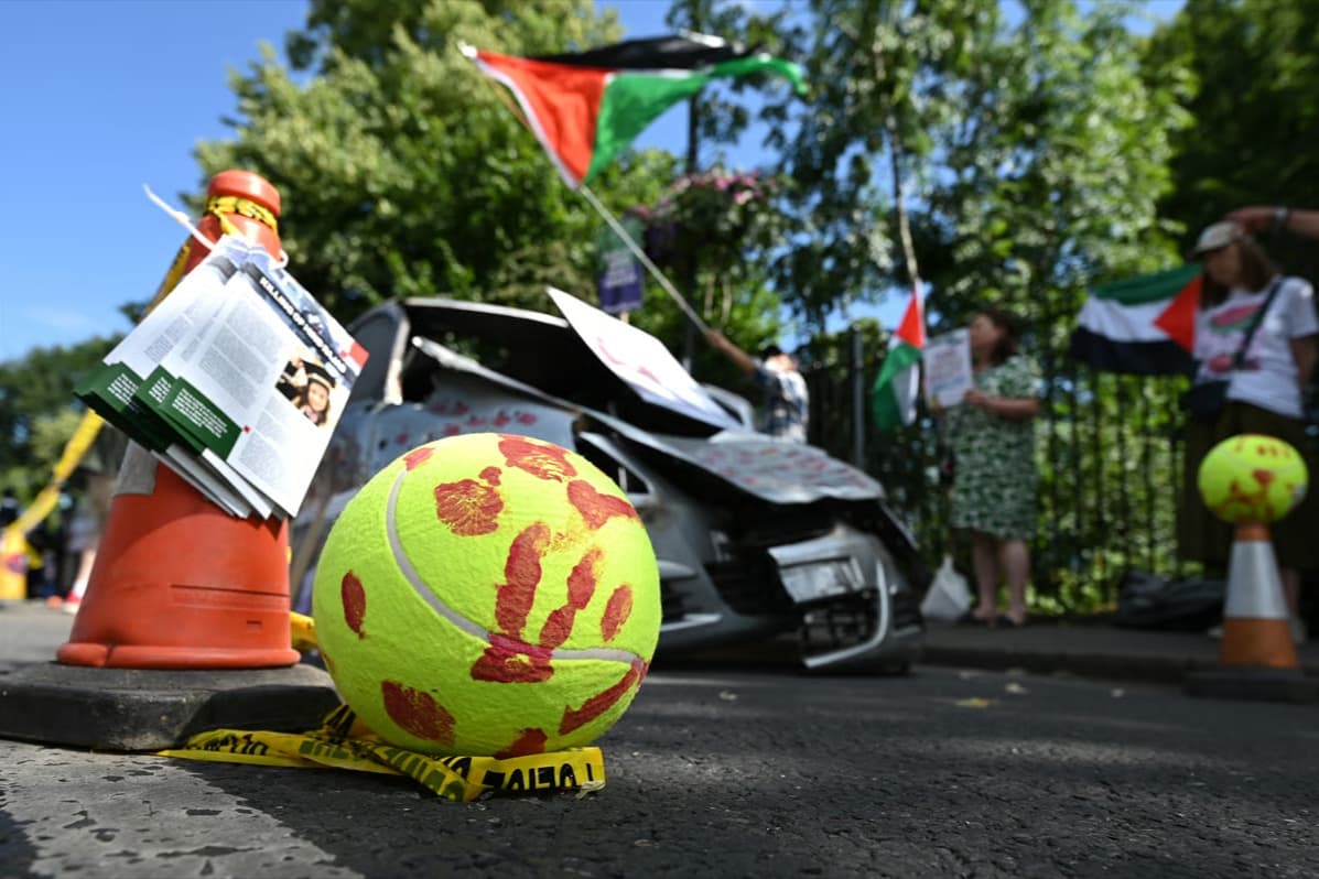 Wimbledon açılışında Filistin protestosu