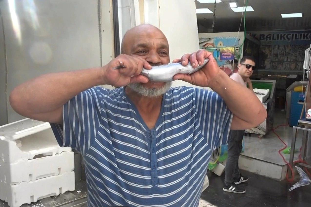 Kilis'te palamut 100 liraya düştü, balıkçı çiğ çiğ yedi