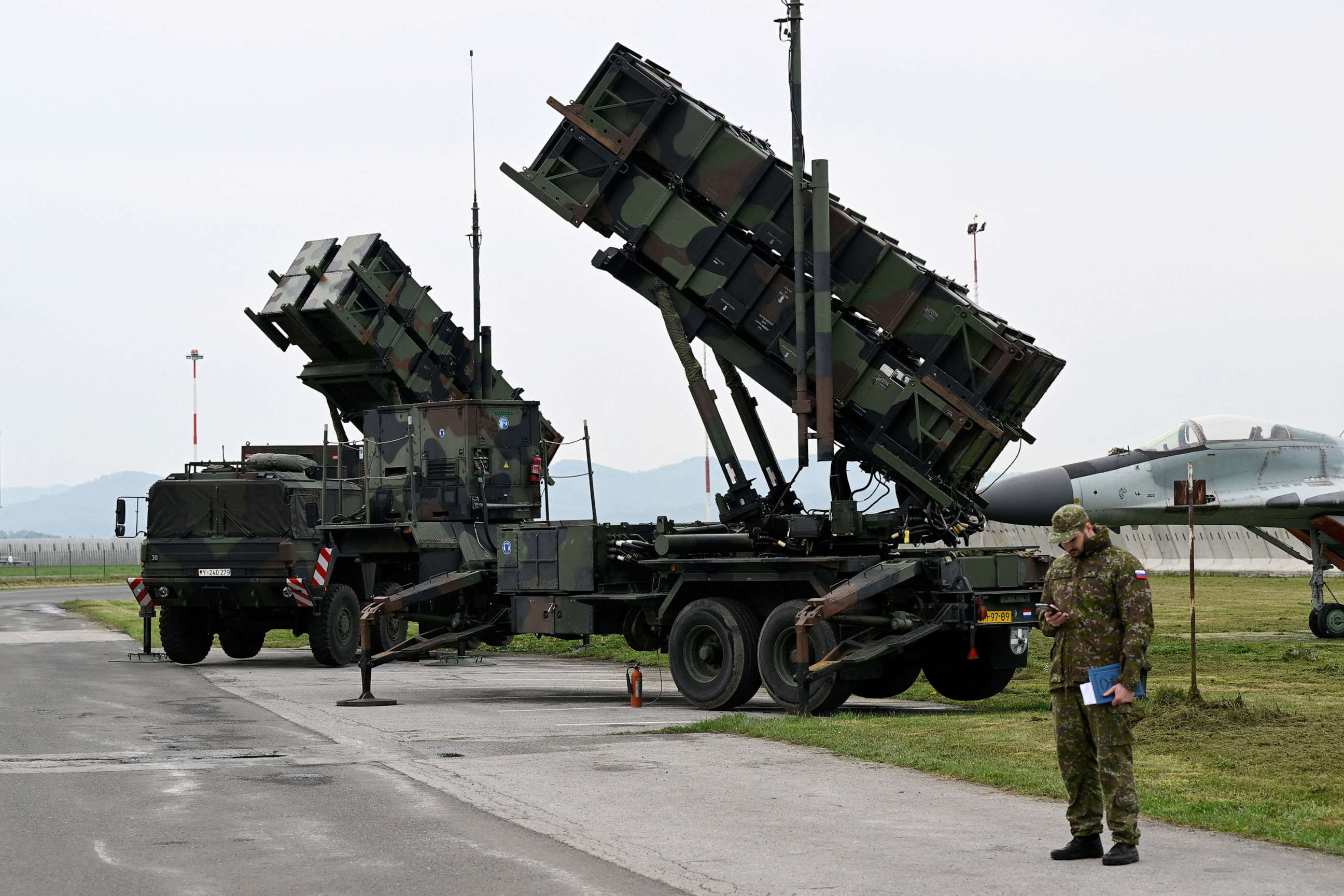 A Patriot missile defense system at Sliac Airport in Slovakia, May 6, 2022 - Reuters