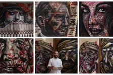 Halı ve perdeler ressamın fırçasıyla yeniden hayat buluyor