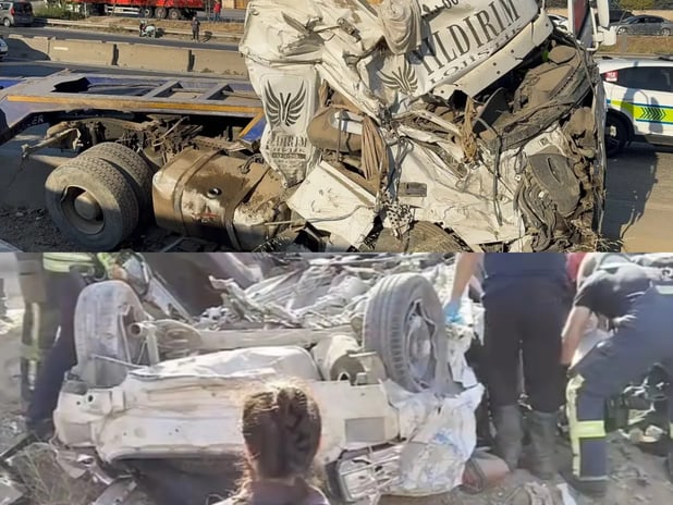 Kocaeli'de feci kaza: Tırın dorsesi otomobilin üzerine düştü 5 kişi hayatını kaybetti