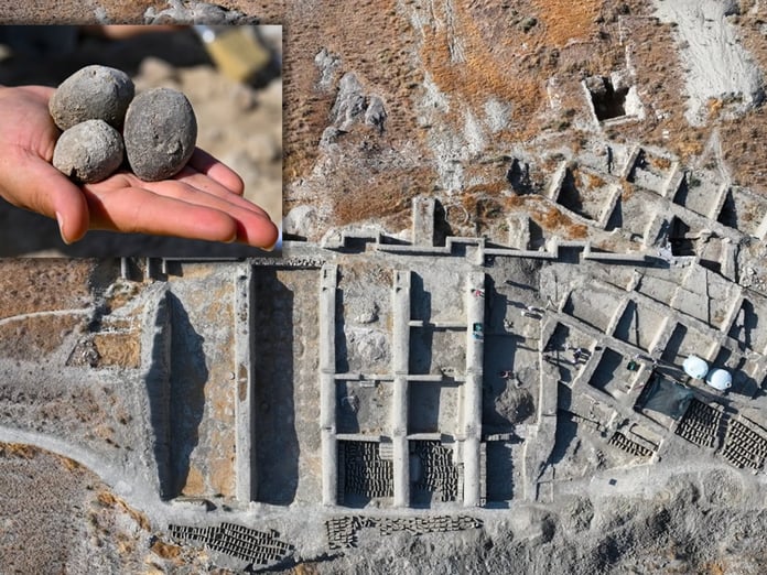 Urartuların 400 metre menzilli sapan taşları bulundu