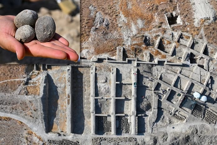 Urartuların 400 metre menzilli sapan taşları bulundu