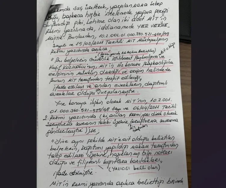 Kaşif Kozinoğlu'nun kaleme aldığı savunma notları - SABAH