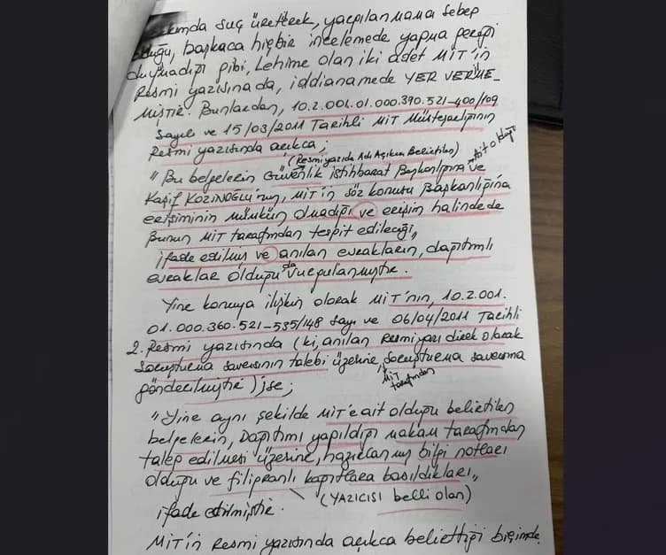 Kaşif Kozinoğlu'nun kaleme aldığı savunma notları - SABAH