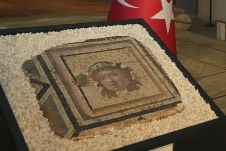 Çingene Kızı Mozaiği'nin kayıp 13. paneli Türkiye'de