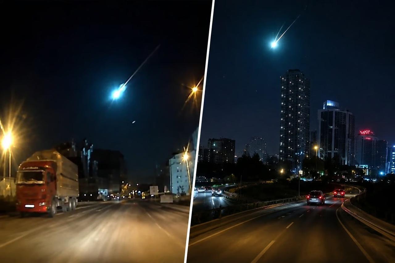 İstanbul'da gökyüzünü aydınlatan meteor böyle görüntülendi!