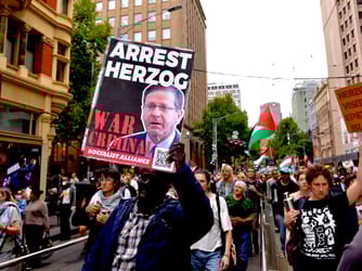 "Herzog to The Hague" Thousands Protest Herzog in Sydney