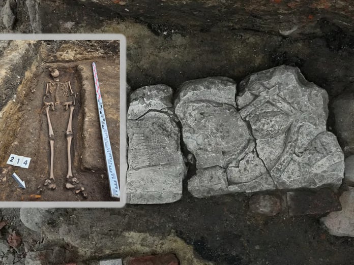 Dondurmacının altında Ortaçağ şövalyesi mezarı çıktı