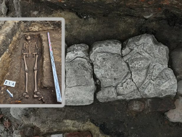 Dondurmacının altında Ortaçağ şövalyesi mezarı çıktı