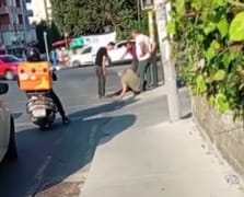 Karısını takip eden şahsı sokak ortasında darp etti