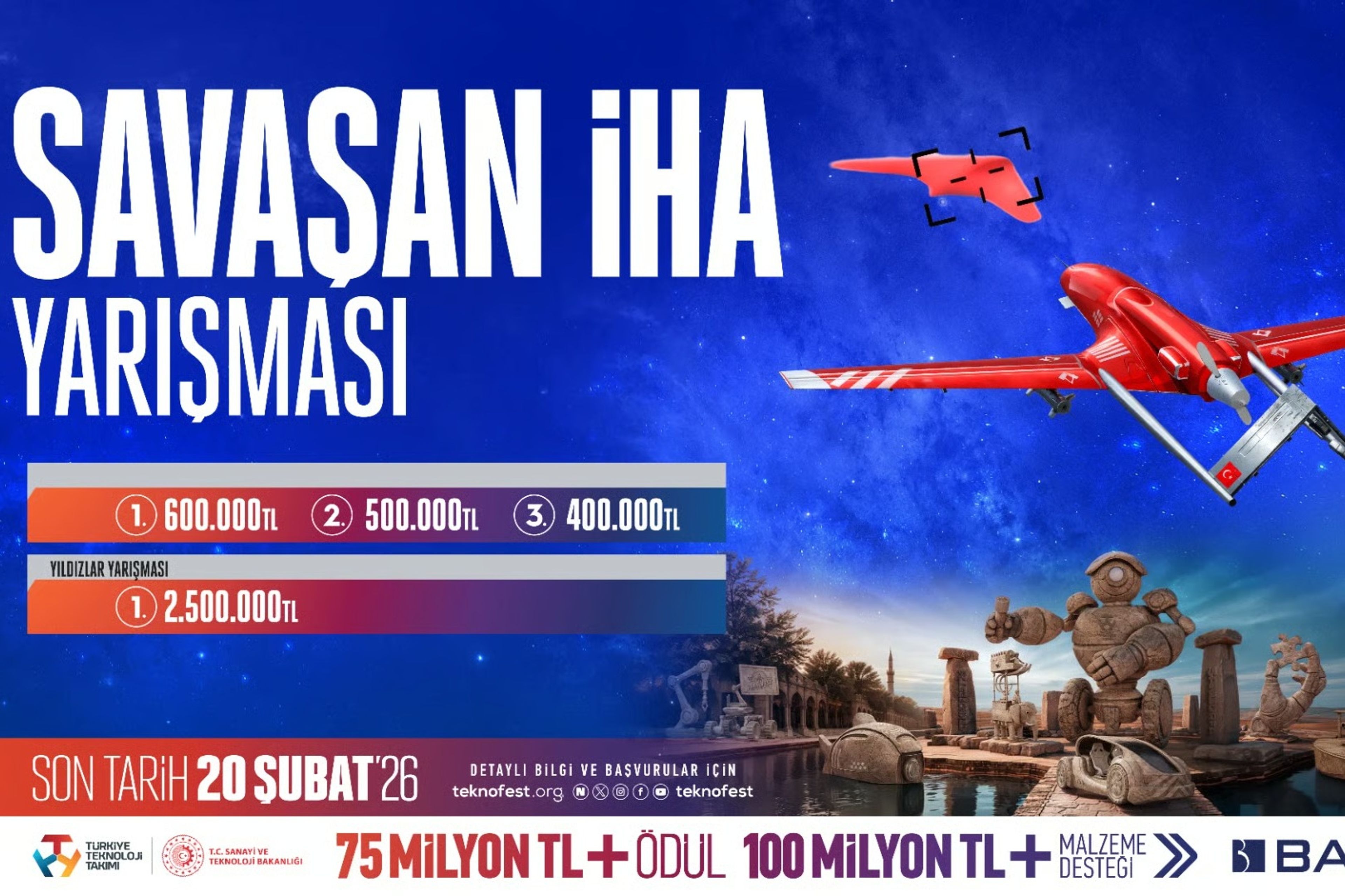 Savaşan İHA yarışması TEKNOFEST 2026’da gençleri bekliyor