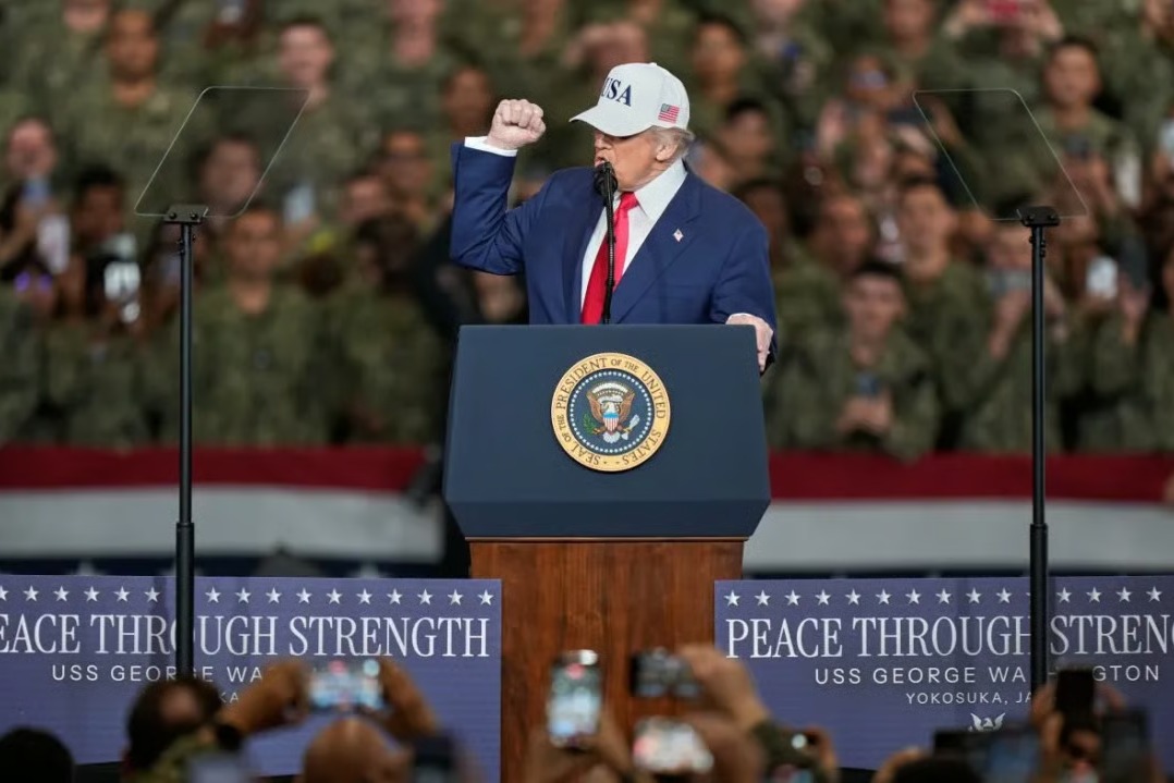 Trump Addresses Troops on USS George Washington
