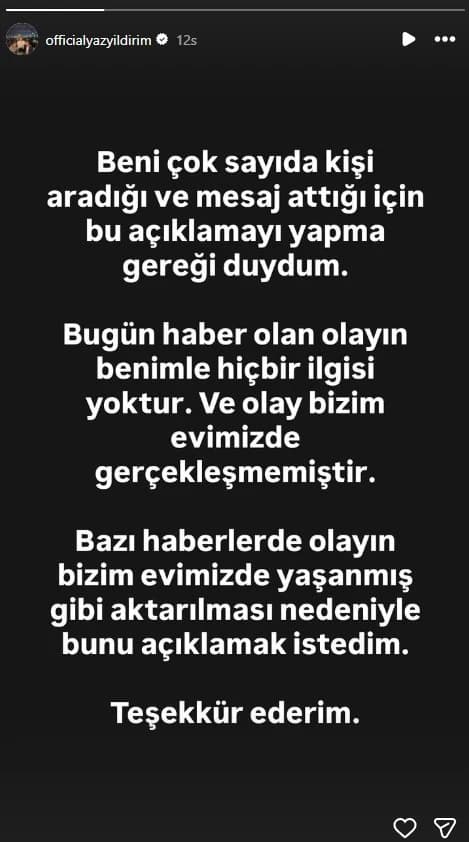 Yaz Yıldırım açıklama 