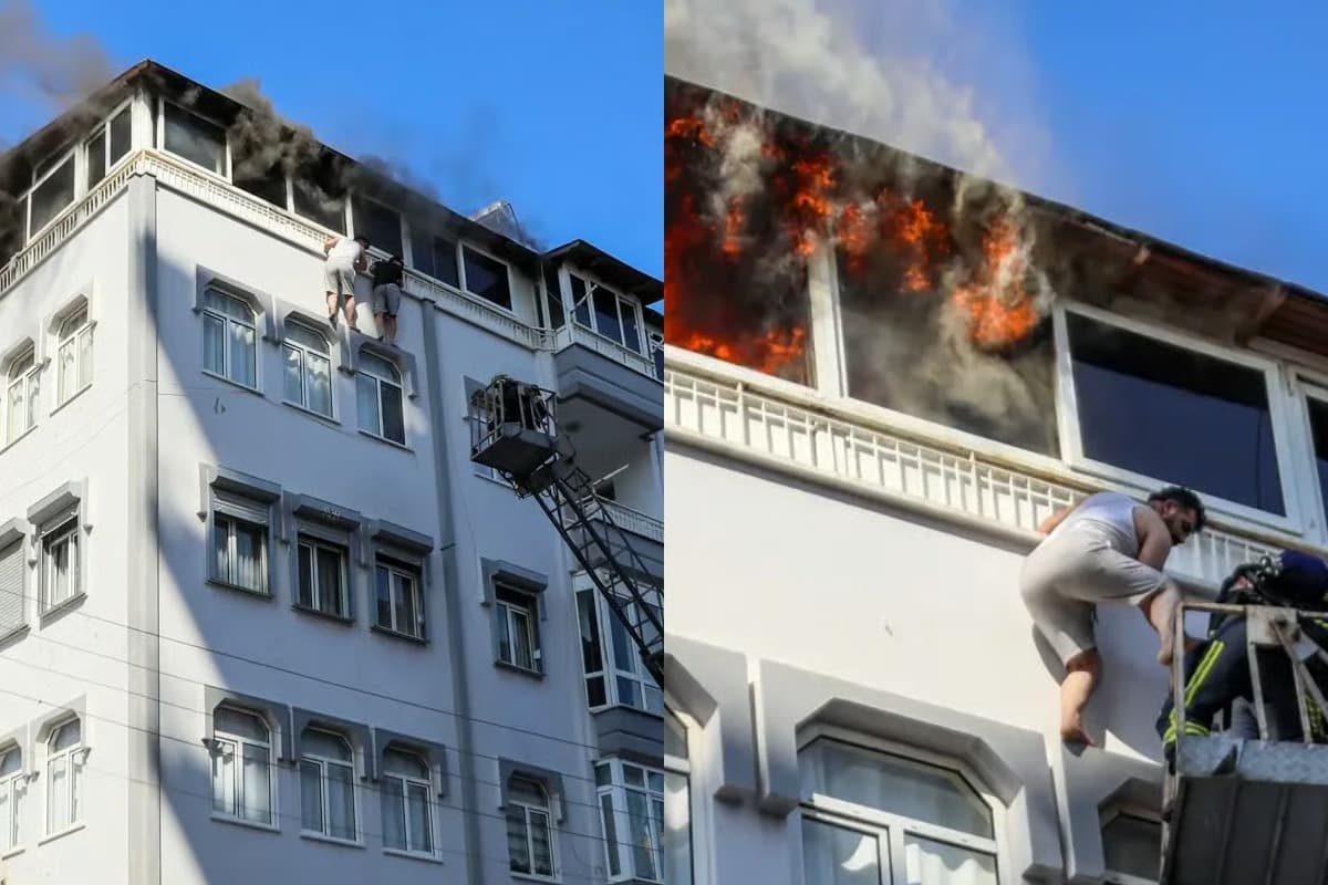 Ölmemek için pencereden sarktılar! 