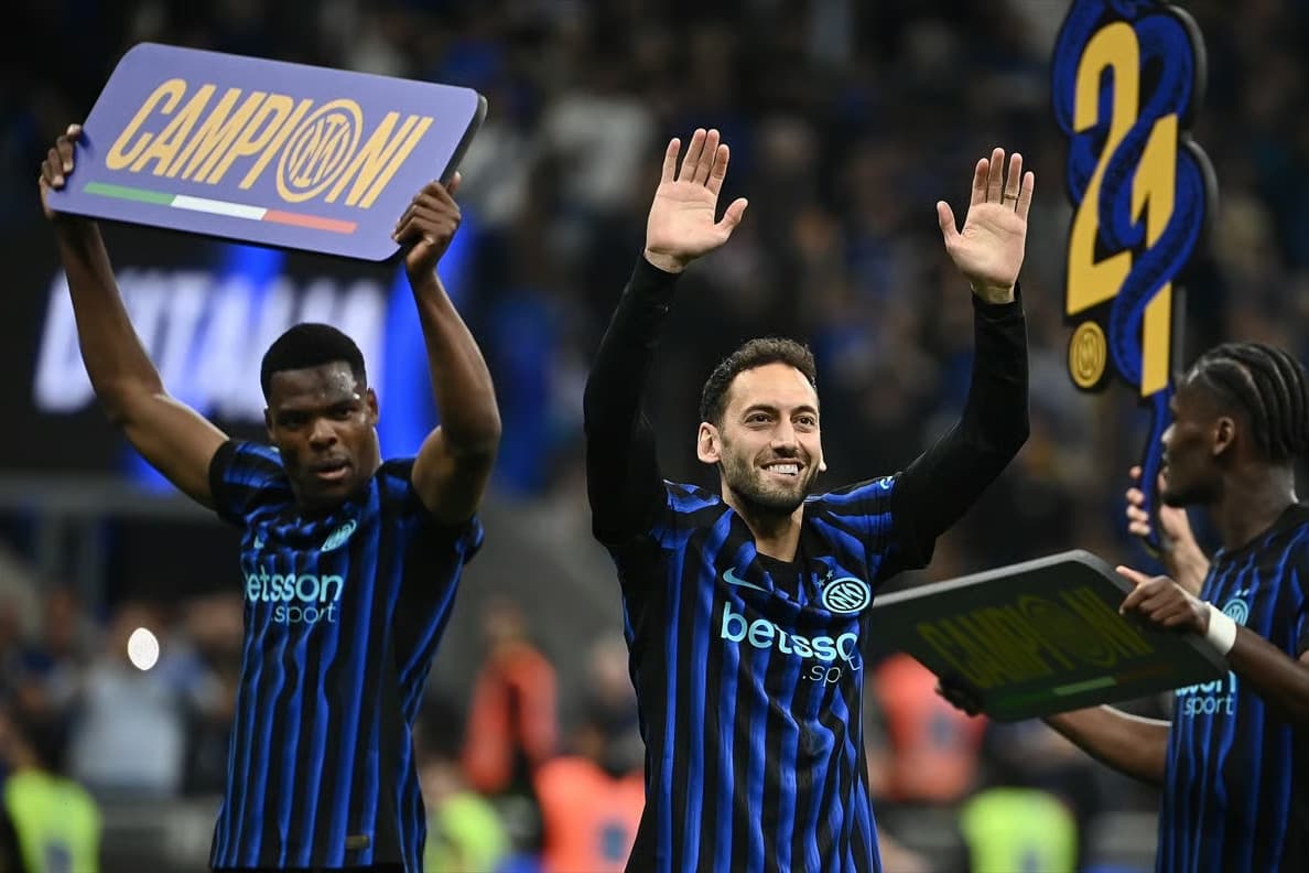 Inter, Serie A 'da 21. kez şampiyon oldu: Hakan Çalhanoğlu ikinci kez, Dimarco rekorla zirvede!