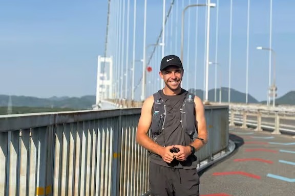 George Boanas Gazze için 2.400 kilometrelik parkurda