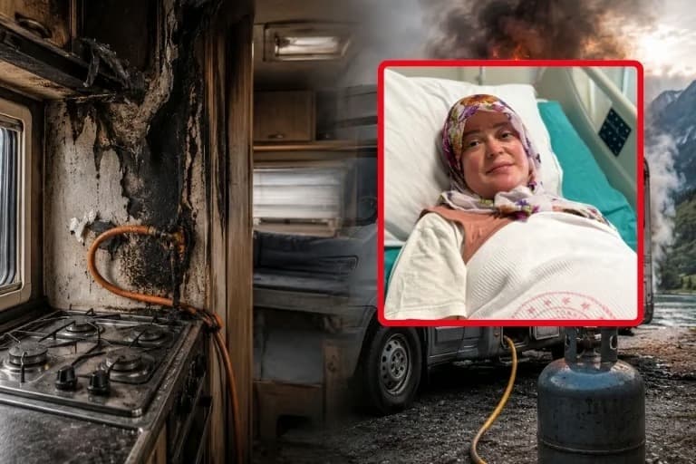 Karadeniz turu için alınan karavanda korkunç patlama! 
