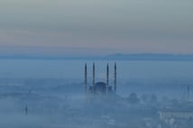 Selimiye Camisi sisle masalsı görünüme büründü