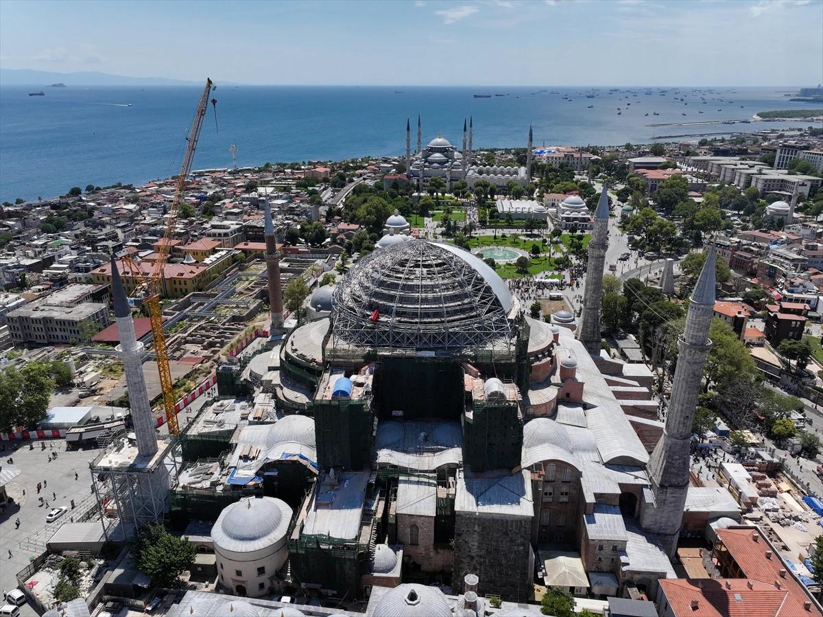 Ayasofya'da tarihi restorasyonda kritik aşama: Ana kubbe için yeni önlem alındı!