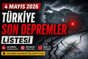 Son dakika deprem mi oldu, nerede, kaç şiddetinde? 4 Mayıs Türkiye son depremler listesi verileri