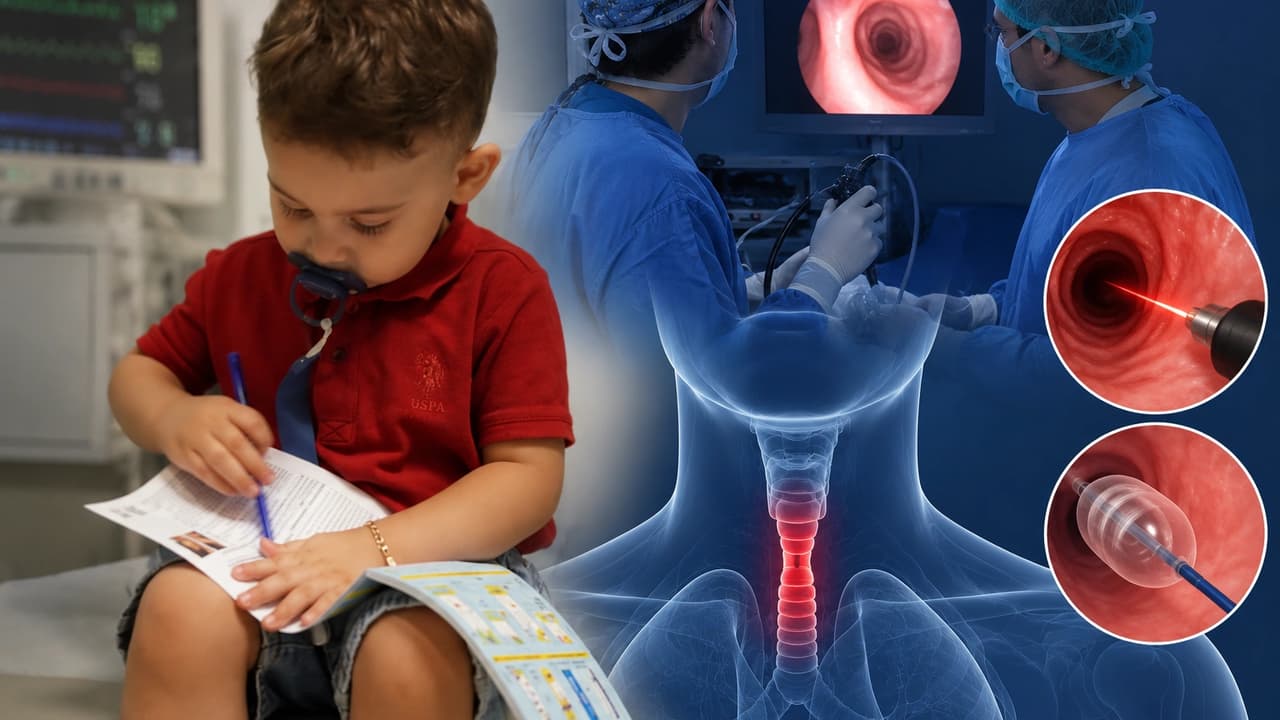 2 yaşındaki Aras Alp’in nefes darlığının nedeni bambaşka çıktı! Soluk borusundaki darlık lazer ve balonla açıldı