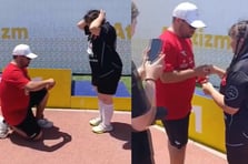 Down sendromlu milli sporcu Ramazan'dan down sendromlu Nisa'ya evlilik teklifi