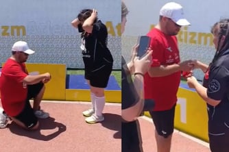 Otizm Türkiye Şampiyonası'nda evlilik teklifi sürprizi