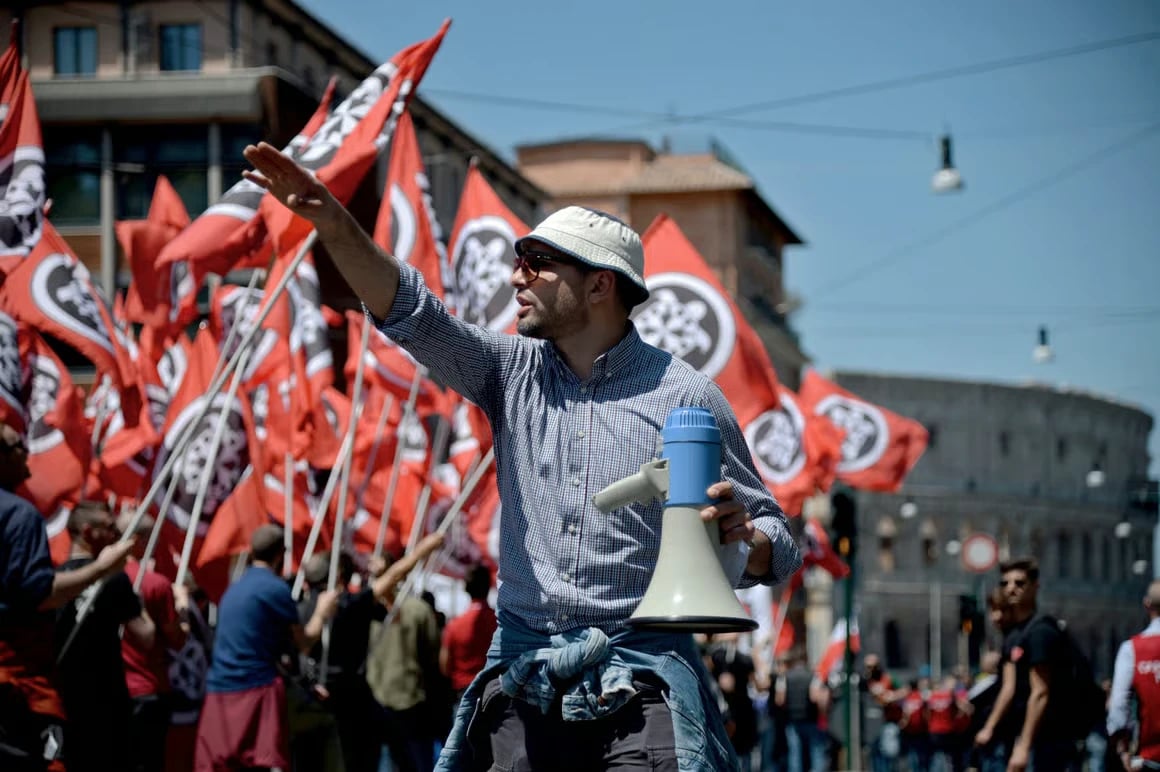 CasaPound hareketi sık sık eylem düzenlemesiyle biliniyor - Getty Images
