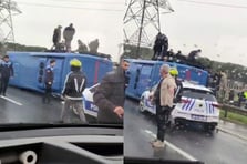 Eyüpsultan'da cezaevi aracı devrildi! 2'si ağır 19 yaralı var 