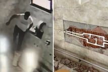 Cami şadırvanının musluklarını ayağı ile kırıp çaldı