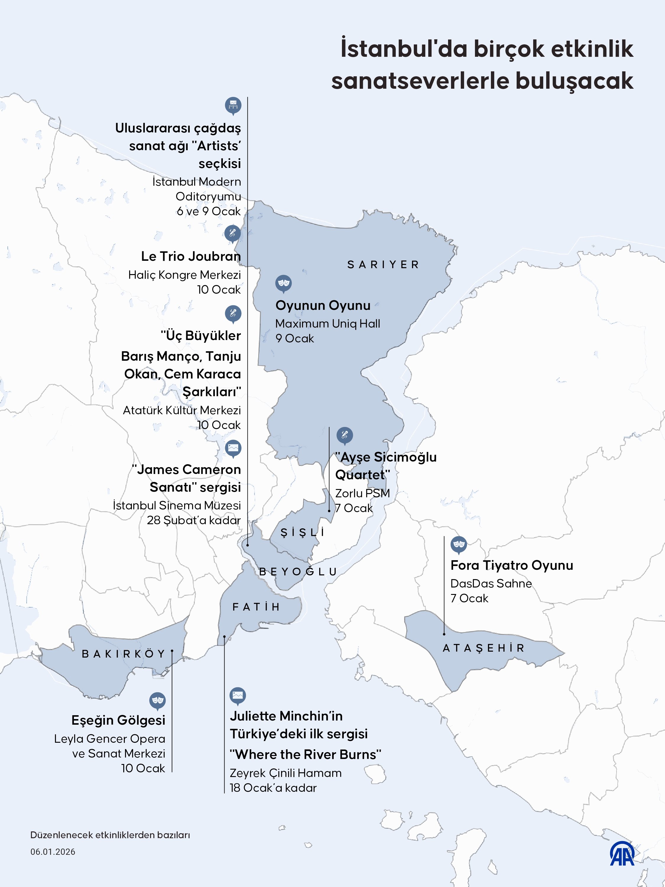 İstanbul'da birçok etkinlik sanatseverlerle buluşacak