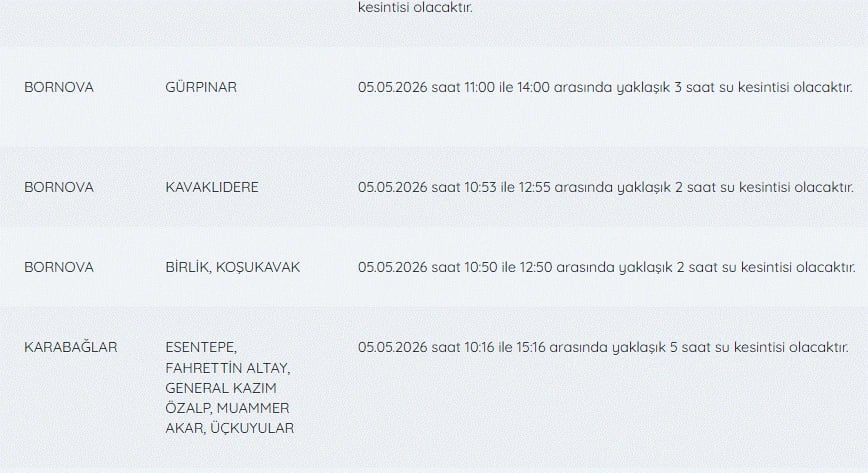 İZSU kesintiler listesi | İzmir'de su kesintisi var mı, nerelerde, ne zaman düzelecek?