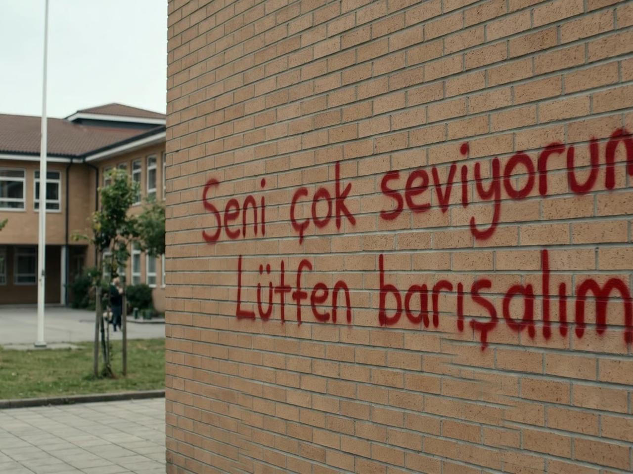 Okul duvarına "Seni Seviyorum" yazdı: 4 yıl hapsi isteniyor