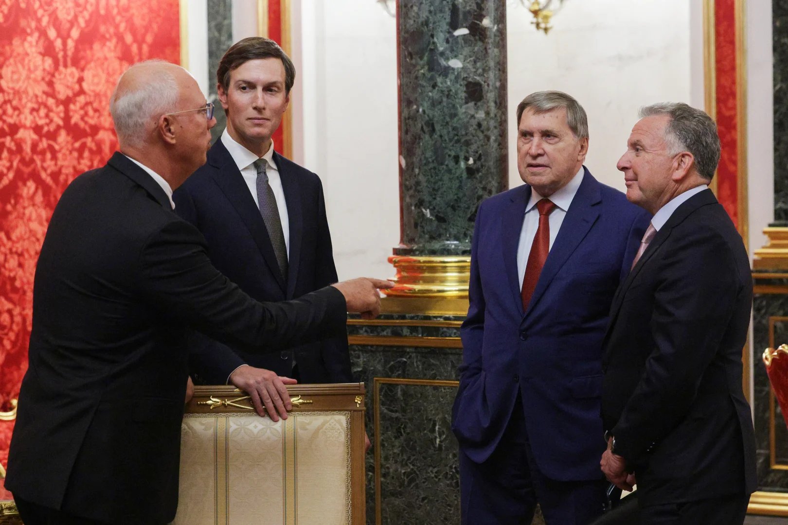 Jared Kushner and Steve Witkoff with Russian officials in Moscow, Sept. 5, 2026 - AFP