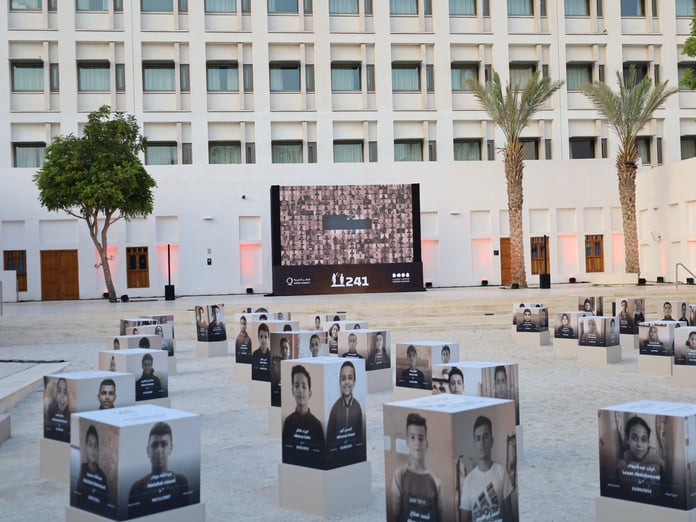 Doha’da Filistinli çocuklar anısına '241' sergisi açıldı