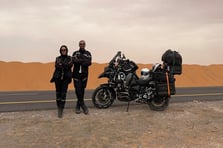 Mehir olarak verilen umre sözü için motosikletle yola çıktılar