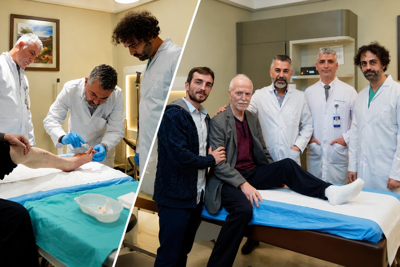 Önce felç geçirdi, ardından ayak parmakları simsiyah oldu! 71 yaşındaki diyabet hastasının ayağı kesilmekten kurtarıldı