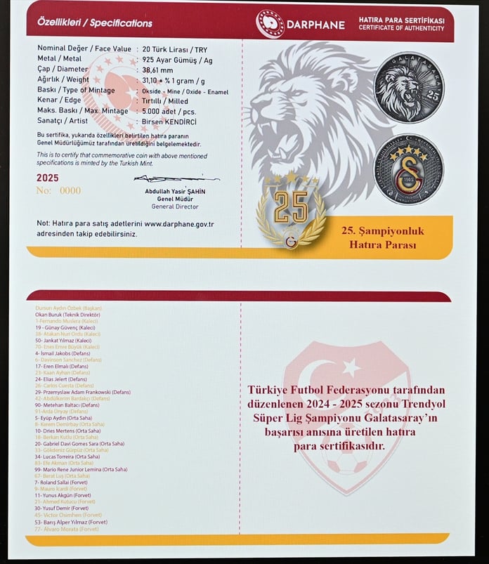 Aslan figürü ve 5 yıldızlı logo