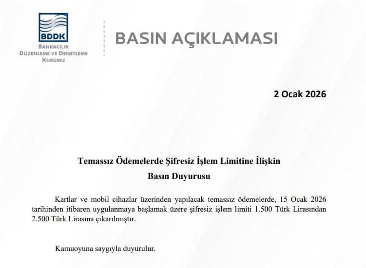 BDDK Açıklaması
