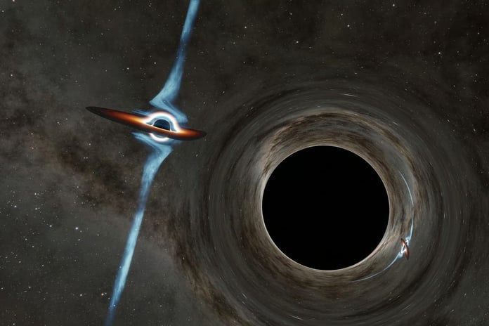 İlk kez iki kara delik birbirinin etrafında dönerken görüntülendi
