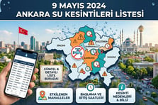 ASKİ su kesintileri | 9 Mayıs bugün Ankara'da su kesintisi var mı, nerelerde, ne zaman düzelecek?