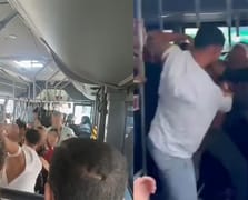 Taciz iddiası otobüsü karıştırdı: Tekme tokat kavga ettiler