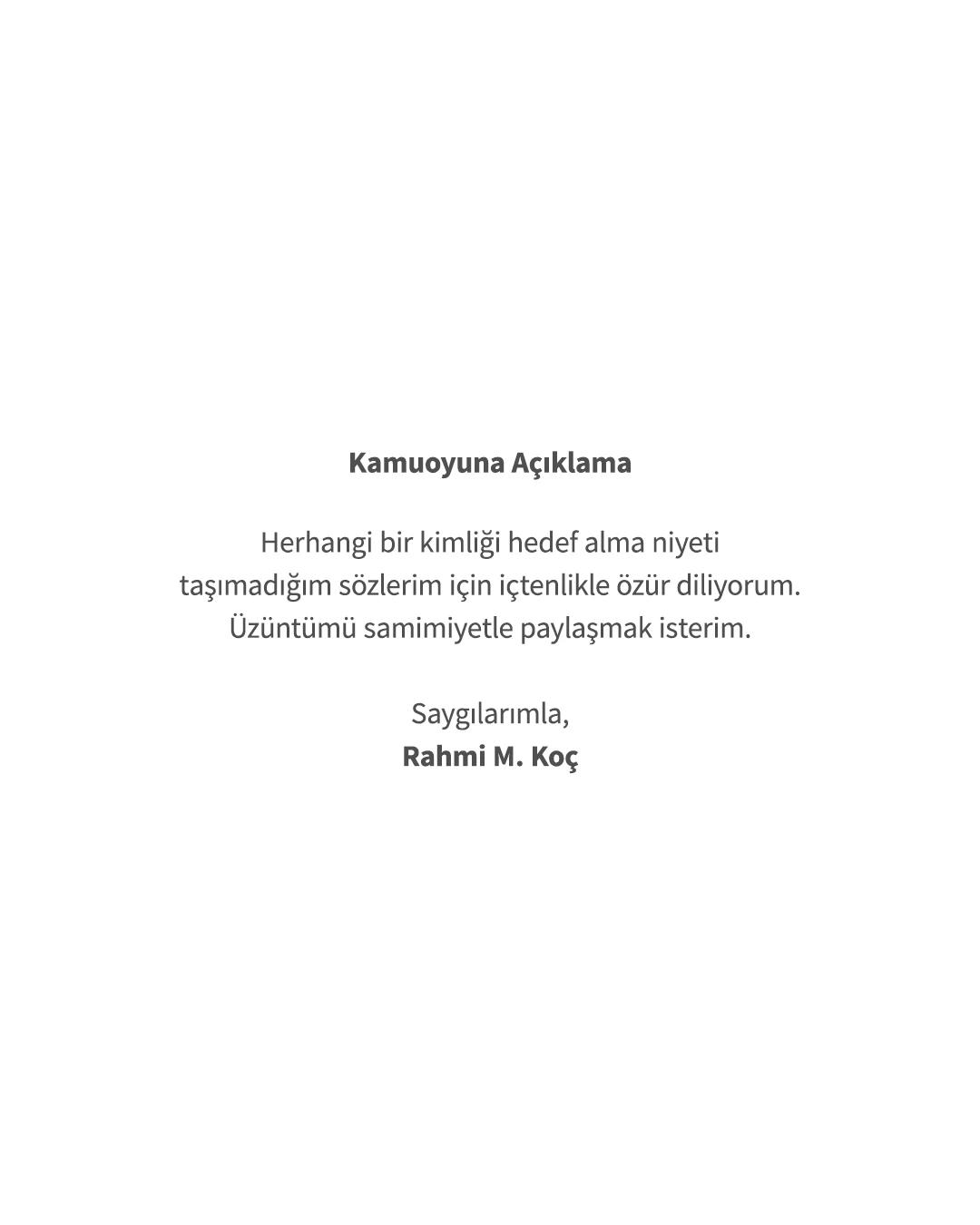 Rahmi Koç soruşturma açıklaması
